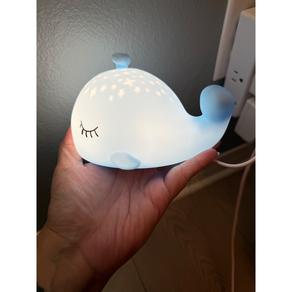 Blue Whale Silicone LED Night Light Rechargeable Projector Nursery Kid Light